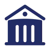 government building blue icon