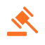 Orange gavel icon representing employment law services.