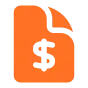 Paper with dollar sign icon