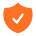 orange security positive check icon