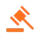 Orange gavel icon representing employment law services.